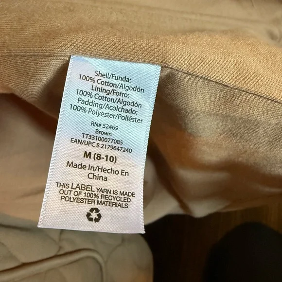 Women’s Time and Tru Khaki Quilted Jacket Size Medium - Picture 5 of 6